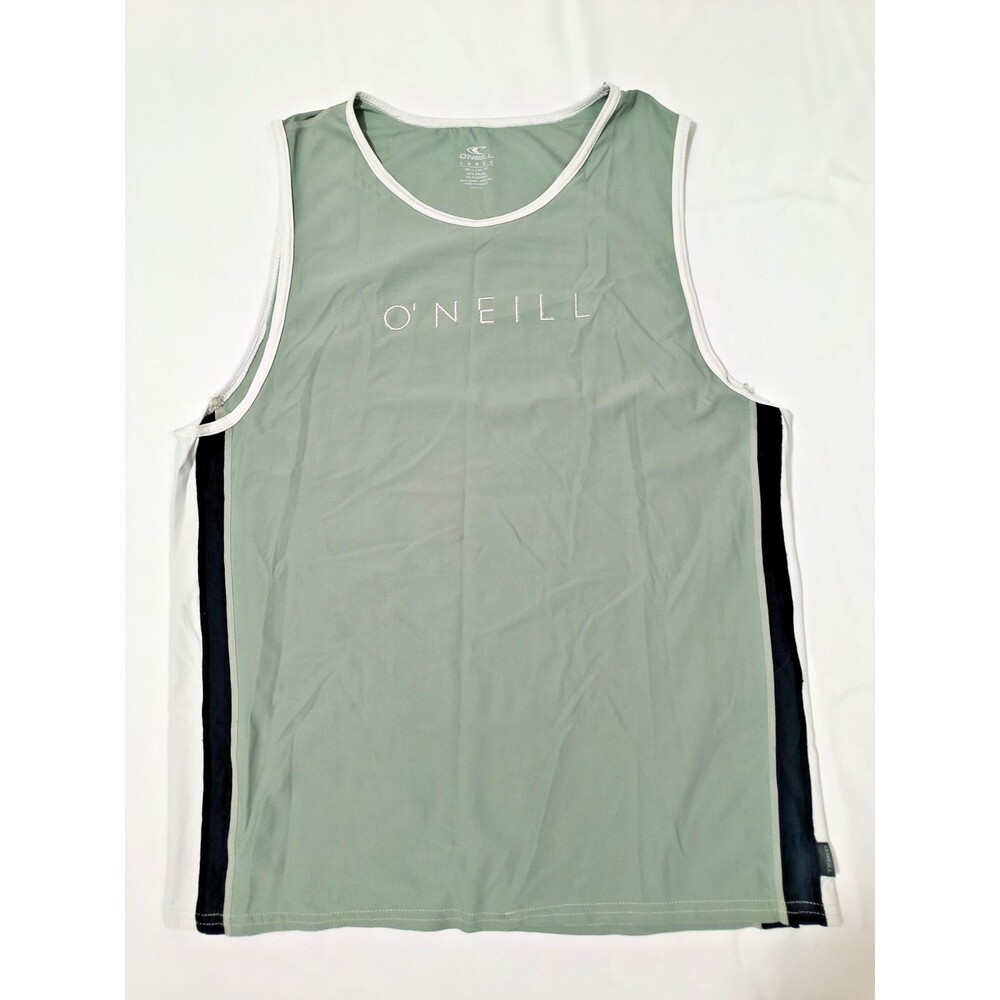 O'Neill Men's Large Sage Green Black White Colorblock Tank Top Sleeveless